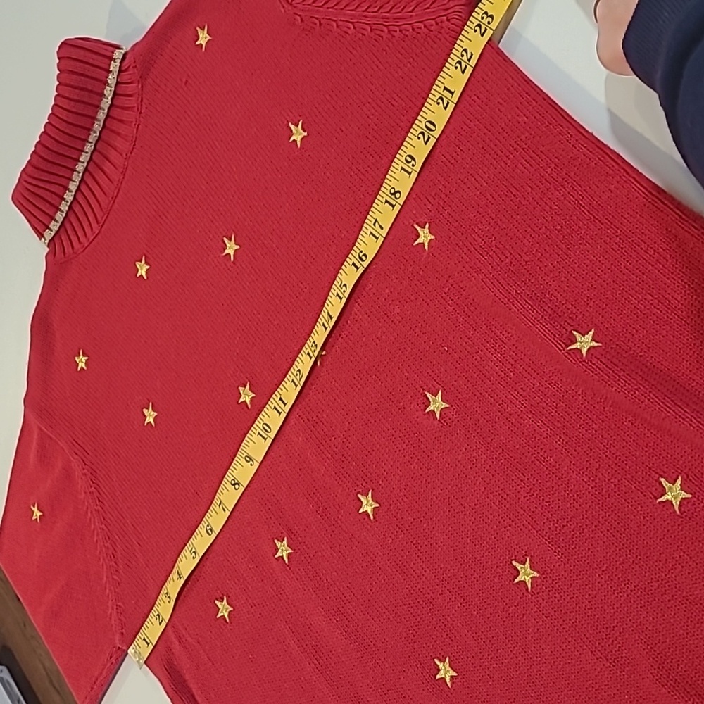 Euc Vtg Quacker Factory Red Turtleneck Knit Sweat… - image 4